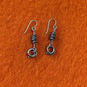 Vintage Sterling Silver 925 Wire Wrap Dangle Earrings